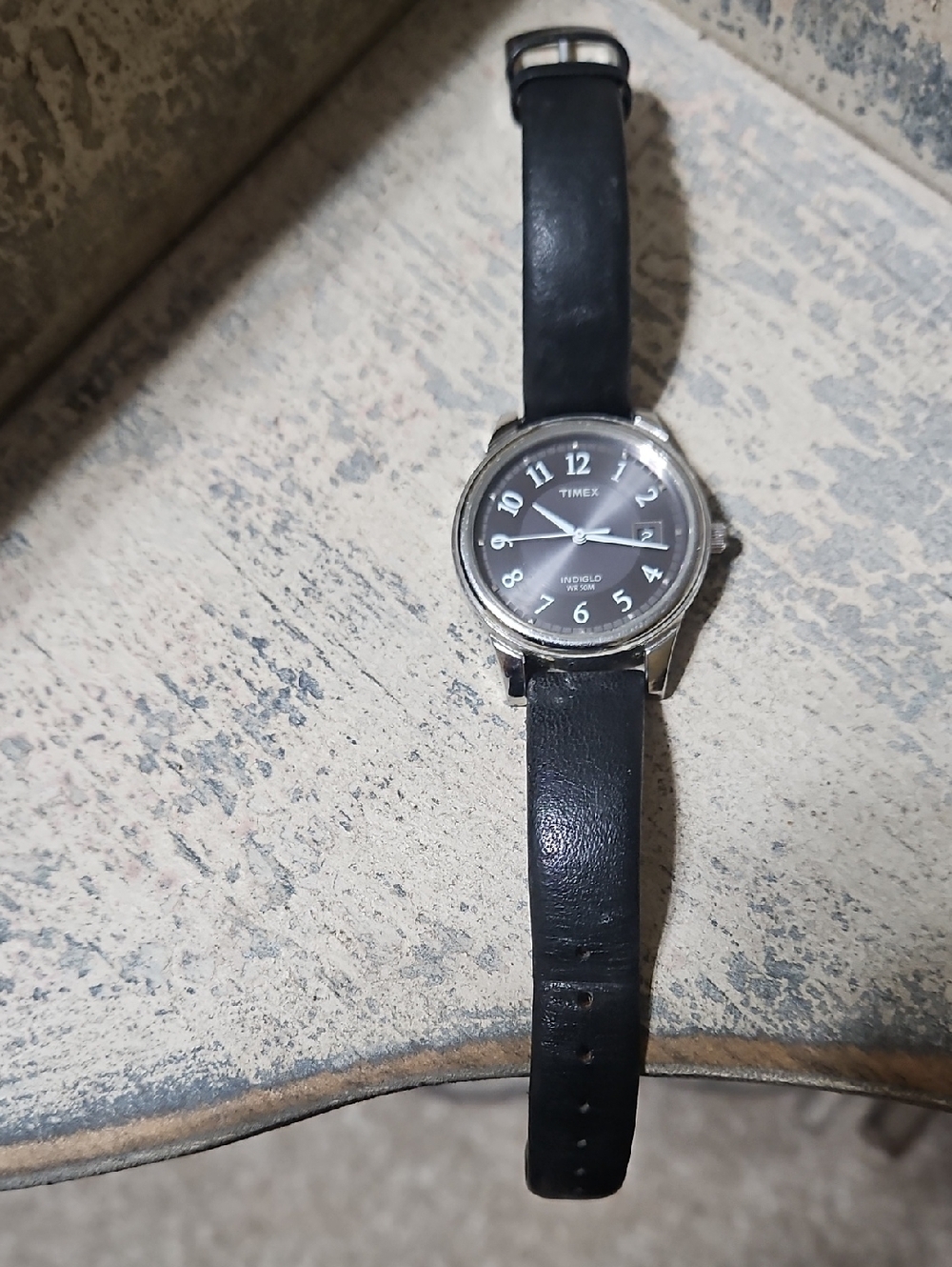Vintage Timex Light Up Indiglo Mens Watch Black Band And Black Face